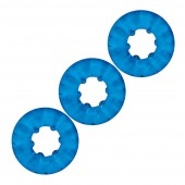 Комплект из трех голубых эрекционных колец 3-Pack Ribbed Rider Cock Ring Set - BlueLine - в Балаково купить с доставкой