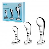 Набор из 3 стальных стимуляторов простаты Stainless Steel P-spot Training Set - b-Vibe - в Балаково купить с доставкой