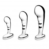 Набор из 3 стальных стимуляторов простаты Stainless Steel P-spot Training Set - b-Vibe - в Балаково купить с доставкой
