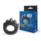 Черное эрекционное кольцо в форме пламени - Sex Expert - в Балаково купить с доставкой