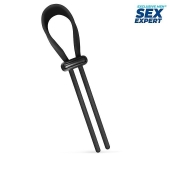 Черный ремень-лассо для усиления эрекции - Sex Expert - в Балаково купить с доставкой