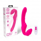 Розовый безремневой страпон на радиоуправлении Strapless Together - 22 см. - Together Toy - купить с доставкой в Балаково