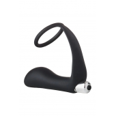 Черное эрекционное кольцо с вибропробкой Vibrating Anal Plug With Cockring - Dream Toys - в Балаково купить с доставкой