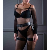 Кожаный пояс с гартерами Sex Game - БДСМ Арсенал - купить с доставкой в Балаково