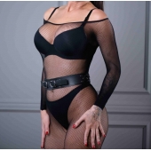 Черный кожаный пояс Sex Game - БДСМ Арсенал - купить с доставкой в Балаково