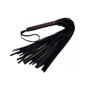 Кожаная плеть Sex Game с красным плетением на рукояти - 57 см. - БДСМ Арсенал - купить с доставкой в Балаково