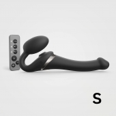 Черный безремневой страпон Multi Orgasm Size S с клиторальной стимуляцией - Strap-on-me - купить с доставкой в Балаково