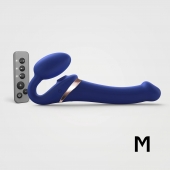 Синий безремневой страпон Multi Orgasm Size M с клиторальной стимуляцией - Strap-on-me - купить с доставкой в Балаково