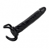 Чёрная насадка-фаллос для двойного проникновения INFLATABLE DILDO SLIM DONG  - 13,5 см. - Toyz4lovers - в Балаково купить с доставкой