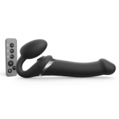Черный безремневой страпон Multi Orgasm Size L с клиторальной стимуляцией - Strap-on-me - купить с доставкой в Балаково