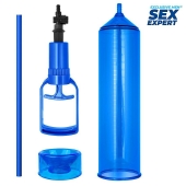 Синяя вакуумная помпа с уплотнительной насадкой - Sex Expert - в Балаково купить с доставкой