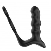 Черный вибростимулятор простаты с поступательными движениями и пультом ДУ - Secwell - в Балаково купить с доставкой