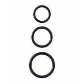 Набор из трех черных эрекционных колец Silicone 3-Ring Stamina Set - Pipedream - в Балаково купить с доставкой