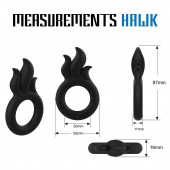 Черное эрекционное кольцо-пламя Rooster Hawk - Velv or - в Балаково купить с доставкой