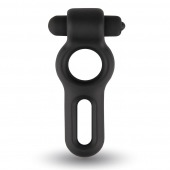 Черное двойное эрекционное виброкольцо Rooster Drake - Velv or - в Балаково купить с доставкой