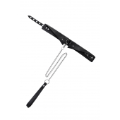 Черный кожаный ошейник-воротник с поводком - Pecado - купить с доставкой в Балаково