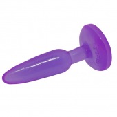 Фиолетовая анальная пробка с присоской - 15 см. - Baile
