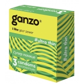 Ультратонкие презервативы Ganzo Ultra thin - 3 шт. - Ganzo - купить с доставкой в Балаково