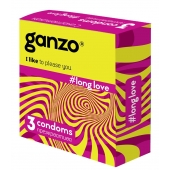 Презервативы с анестетиком для продления удовольствия Ganzo Long Love - 3 шт. - Ganzo - купить с доставкой в Балаково