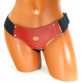 Трусики для маленькой насадки из красной кожи - БДСМ Арсенал - купить с доставкой в Балаково