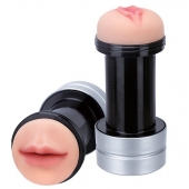 Двусторонний мастурбатор REALSTUFF 2 IN 1 HUMMER MOUTH   VAGINA - ротик и вагина - Dream Toys - в Балаково купить с доставкой