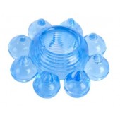 Голубая гелевая насадка-цветок - Toyfa Basic - в Балаково купить с доставкой