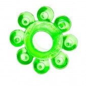 Зеленое эрекционное кольцо-цветок - Toyfa Basic - в Балаково купить с доставкой