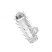 Прозрачная насадка с шипами и клиторальной шишечкой CLIT-BANGER SLEEVE IN CLEAR - Tonga - в Балаково купить с доставкой