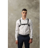 Черная мужская кожаная портупея №4 - БДСМ Арсенал - купить с доставкой в Балаково