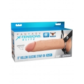 Полый страпон на ремнях 8’’ Hollow Silicone Strap-on - Pipedream - купить с доставкой в Балаково