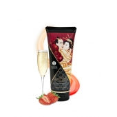Массажный крем для тела с ароматом клубники и шампанского Sparkling Strawberry Wine - 200 мл. - Shunga - купить с доставкой в Балаково