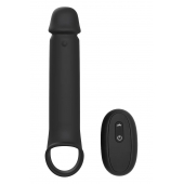 Черная насадка-удлинитель с вибрацией Vibrating Extender With Remote - Dream Toys - в Балаково купить с доставкой
