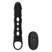 Черная насадка-удлинитель Vibrating Extender With Remote с вибрацией - Dream Toys - в Балаково купить с доставкой