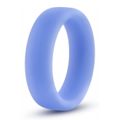 Голубое люминесцентное кольцо Silicone Glo Cock Ring - Blush Novelties - в Балаково купить с доставкой