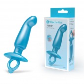 Голубая анальная пробка для массажа простаты Hither Silicone Prostate Plug - 14,3 см. - b-Vibe - в Балаково купить с доставкой