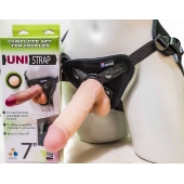 Страпон-унисекс с двумя насадками UNI strap 7  Harness - 19 и 16 см. - LOVETOY (А-Полимер) - купить с доставкой в Балаково