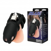 Черная клетка для пениса Silicone Small 2 in Cock Cage With Ball Divider - BlueLine - купить с доставкой в Балаково