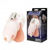 Белая клетка для пениса Silicone Small 2 in Cock Cage With Ball Divider - BlueLine - купить с доставкой в Балаково