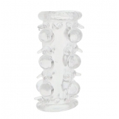 Прозрачная насадка на пенис с шипами и бугорками JELLY JOY LUST CLUSTER CLEAR - Dream Toys - в Балаково купить с доставкой
