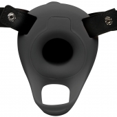 Черный полый страпон с вибрацией 2’’ Erection 28X Smooth Vibrating Silicone Penis Sheath - XR Brands - купить с доставкой в Балаково