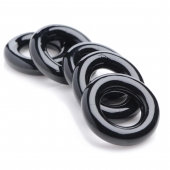 Комплект из 5 черных эрекционных колец для мошонки Ring Master Custom Ball Stretcher Kit - XR Brands - в Балаково купить с доставкой