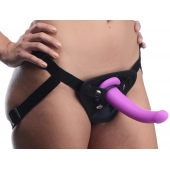 Лиловый поясной страпон Navigator Silicone G-Spot Dildo with Harness - 17,8 см. - XR Brands - купить с доставкой в Балаково