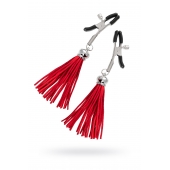 Зажимы на соски «Прищепки» с красными кисточками из замши - Pecado - купить с доставкой в Балаково