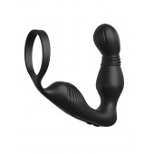 Черный вибростимулятор простаты с эрекционным кольцом Ass-Gasm Pro P-Spot Milker - Pipedream - в Балаково купить с доставкой