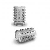 Прозрачная насадка на пенис с шишечками STAY HARD COCK SLEEVE 02 CLEAR - Blush Novelties - в Балаково купить с доставкой