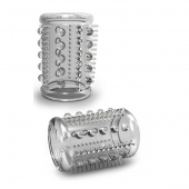 Прозрачная насадка с шипами и шишечками STAY HARD COCK SLEEVE 03 CLEAR - Blush Novelties - в Балаково купить с доставкой
