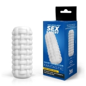 Белый стимулятор с наружным рельефом в виде рогожки - Sex Expert - в Балаково купить с доставкой