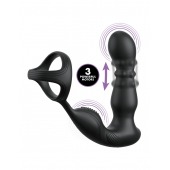 Черный вибростимулятор простаты с кольцом Ass-gasm Slide   Glide - Pipedream - в Балаково купить с доставкой