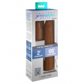 Коричневая насадка на член 2  Silicone X-tension - 20,3 см. - Pipedream - в Балаково купить с доставкой