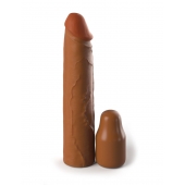 Коричневая насадка на член 2  Silicone X-tension - 20,3 см. - Pipedream - в Балаково купить с доставкой